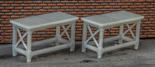 Metal-type Workshop Benches - TT:120 Scale (Pack of 4)