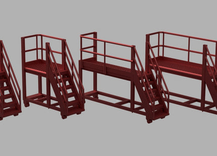 Locomotive/Coach Inspection Platforms - TT:120 Scale (Pack of 4)