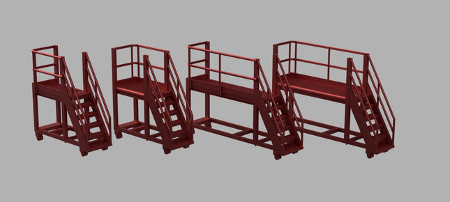 Locomotive/Coach Inspection Platforms - TT:120 Scale (Pack of 4)