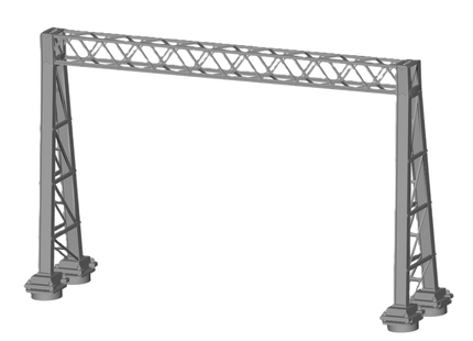 E12-10 - N-Gauge OHLE - 1500vDC - A-Frame Structure Kit for 2-Track (75mm Span)