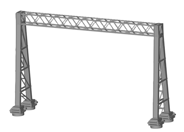 E12-10 - N-Gauge OHLE - 1500vDC - A-Frame Structure Kit for 2-Track (75mm Span)