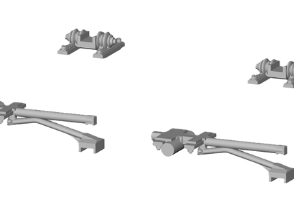 E12-16 - N-Gauge OHLE - 1500vDC Registration Arms and Catenary Wire Supports Kit for A-Frame Structures