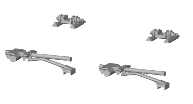 E12-16 - N-Gauge OHLE - 1500vDC Registration Arms and Catenary Wire Supports Kit for A-Frame Structures