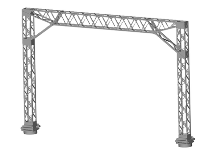 E12-1 - N-Gauge OHLE - 1500vDC - Lattice Structure Kit for 2-Track (75mm Span)