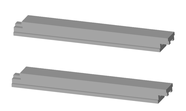 E12-22 - N-Gauge OHLE - 1500vDC 25mm Span Extensions (Pack of 2) for I-Beam Structures