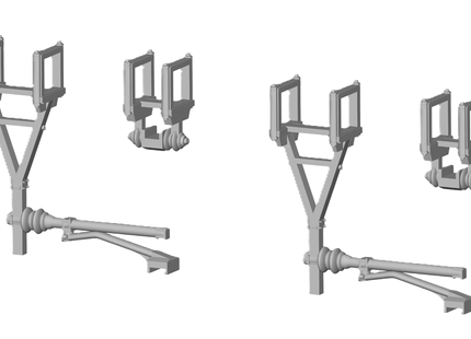 E12-23 - N-Gauge OHLE - 1500vDC Registration Arms and Catenary Wire Supports Kit for I-Beam Structures