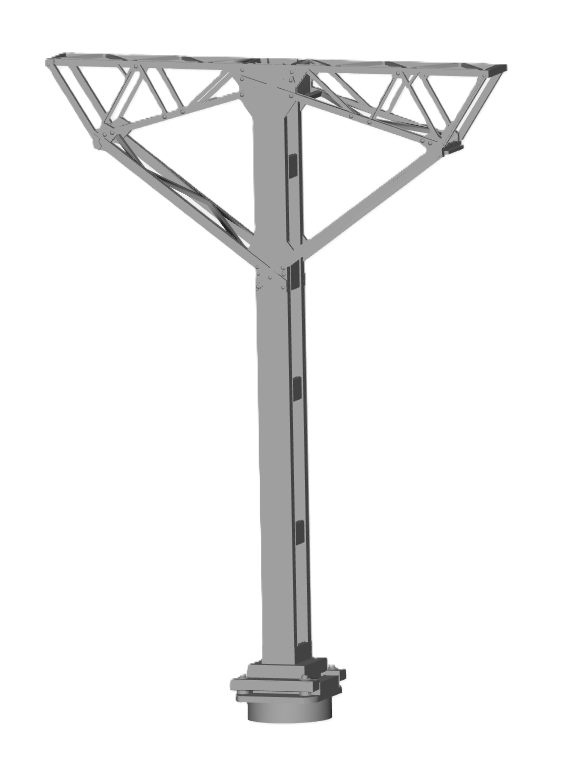 E12-4 - N-Gauge OHLE - 1500vDC - Lattice Platform Double Sided Mast
