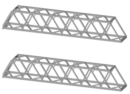 E12-8 - N-Gauge OHLE - 1500vDC 40mm Cantilever Spans (Pack of 2) for Lattice Structures