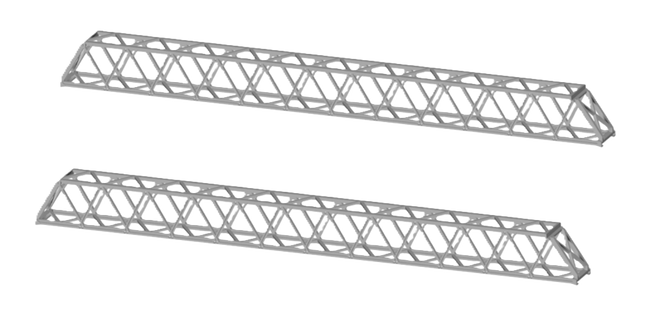 E12-9 - N-Gauge OHLE - 1500vDC Additional 78mm Spans (Pack of 2) for Lattice Structures