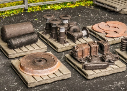 Detailed Pallets With Wagon Parts - O Gauge (Pack of 6)