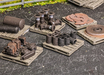 Detailed Pallets With Wagon Parts - O Gauge (Pack of 6)