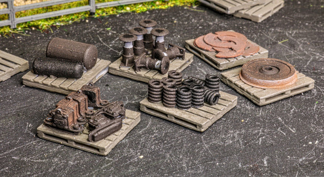 Detailed Pallets With Wagon Parts - O Gauge (Pack of 6)