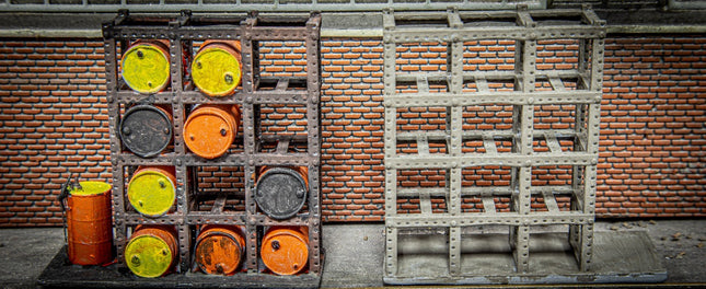 Oil Barrel Racks (empty) - OO Gauge (Pack of 2)