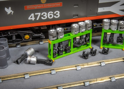 Class 47/45 Pistons, Liners and Storage Racks - OO Gauge