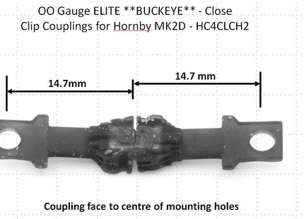 Hunt Magnetic Couplings ELITE **BUCKEYE** - Close Coupling Clip Couplings for Hornby MK2D - OO Gauge