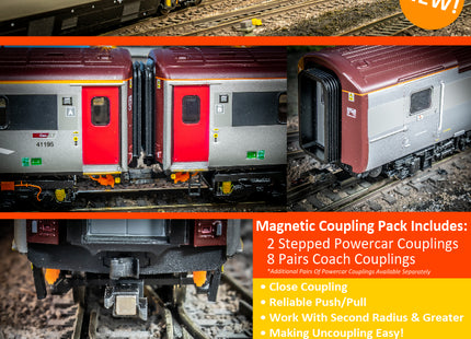 Hunt Magnetic Couplings ELITE - Pack For HST Set With Hornby Mk3 Sliding Door Coaches - OO Gauge