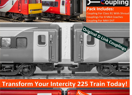 Hunt Magnetic Couplings ELITE - Pack For Intercity 225/Class 91 Mk4 & DVT Set (Original Tooling Non-NEM) - OO Gauge