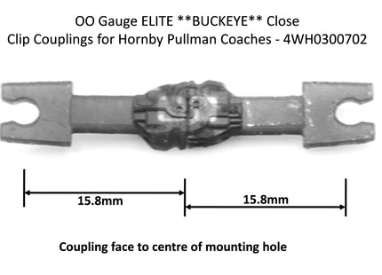 Hunt Magnetic Couplings ELITE **BUCKEYE** - Close Coupling Clip Couplings for Hornby Pullman Coaches - OO Gauge