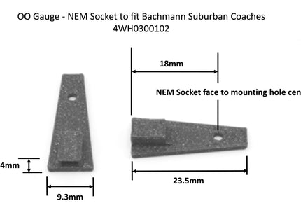 NEM Socket To Fit Bachman Suburban Coaches (Pack Of 4)