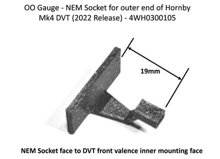 NEM Socket With Pair Of Extra Close Hunt Magnetic Couplings For Hornby Mk4 DVT (Class 82)