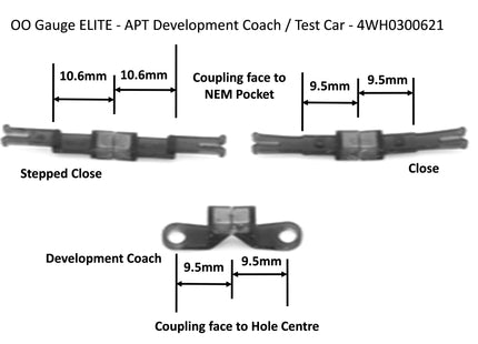 Hunt Magnetic Couplings ELITE - Coupling Pack For Hornby APT Development Coach - OO Gauge