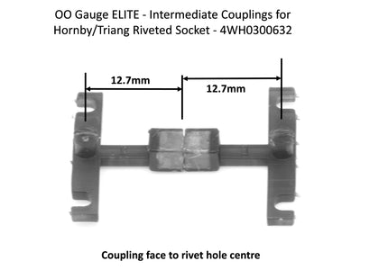 Hunt Magnetic Couplings ELITE - Intermediate Coupling - Couplings for Hornby/Triang Riveted Socket - OO Gauge