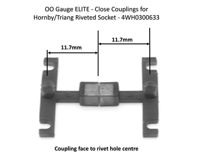 Hunt Magnetic Couplings ELITE - Close Coupling - Couplings for Hornby/Triang Riveted Socket - OO Gauge