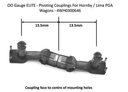 Hunt Magnetic Couplings ELITE - Pivoting Couplings For Hornby/Lima PGA Wagons - OO Gauge