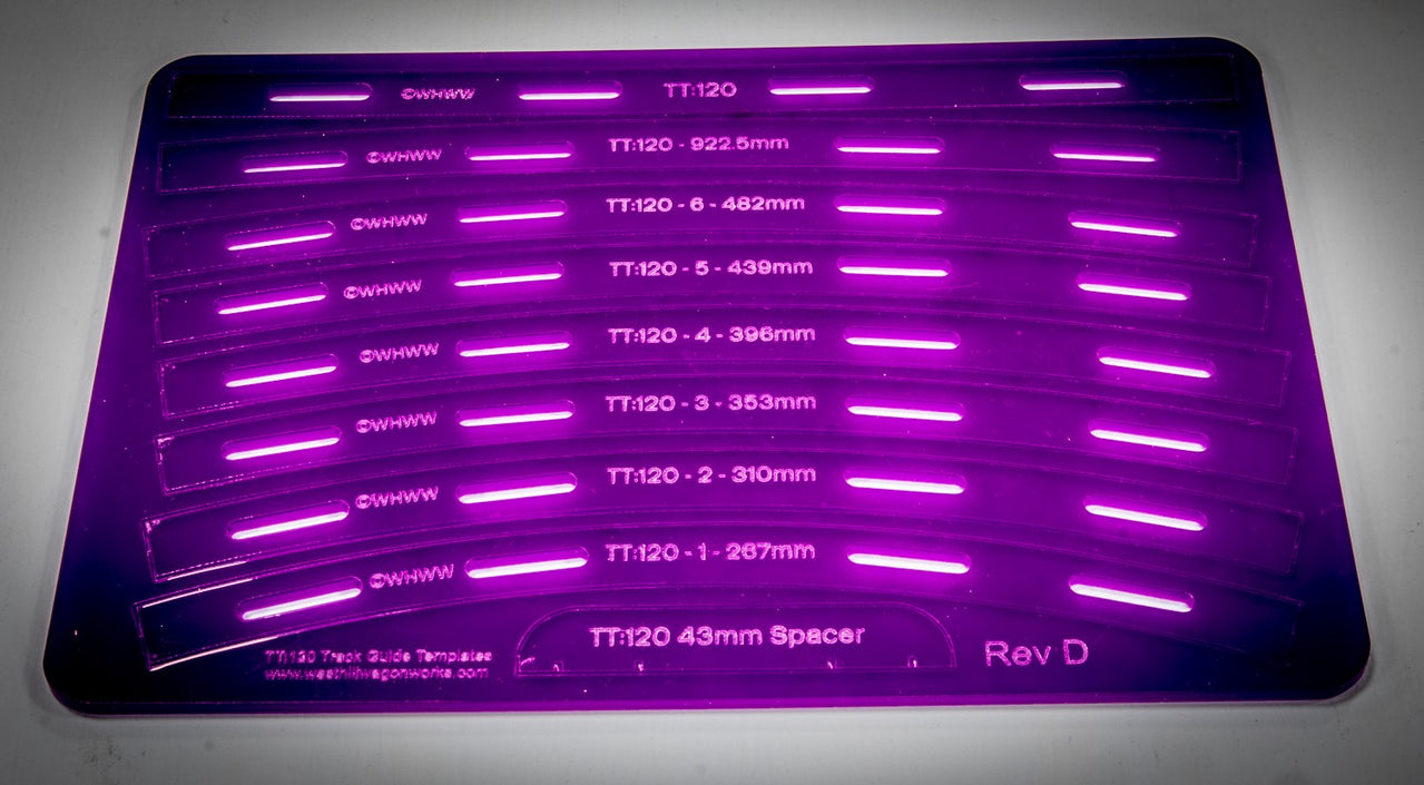 TT:120 Track Guide Templates - Large Set – West Hill Wagon Works