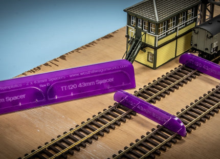 TT:120 Track Guide Templates - 43mm Track Centre Spacer (Pack of 2)