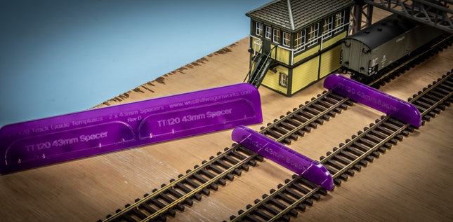 TT:120 Track Guide Templates - 43mm Track Centre Spacer (Pack of 2)