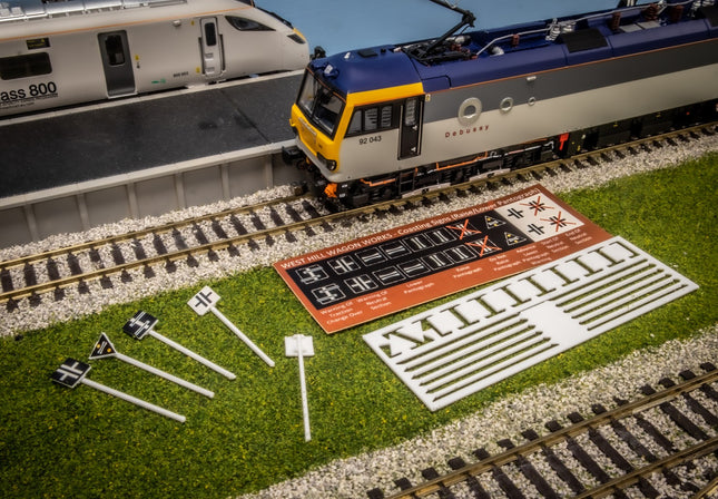 Coasting, Neutral Section and Raise/Lower Pantograph Signs - (Pack Of 10) - OO Gauge