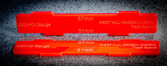 OO/HO Gauge Track Guide Templates - 51mm/67mm Track Centre Spacers (Code 75/83/100)