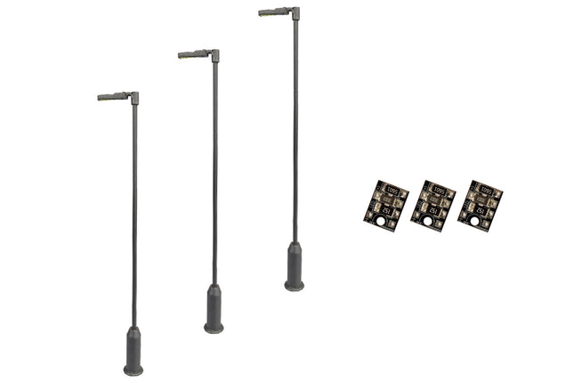 Modern Post Lamps – Grey (3 pack) - OO Gauge