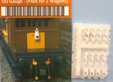 Detailed Brake Pipes for Wagons - Air and Vacuum - OO Gauge (for 2 Wagons) - SET 10