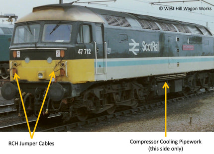 RCH Jumper Cables and Cooler Pipes for a Class 47-7 Loco - OO Gauge (SET 28)