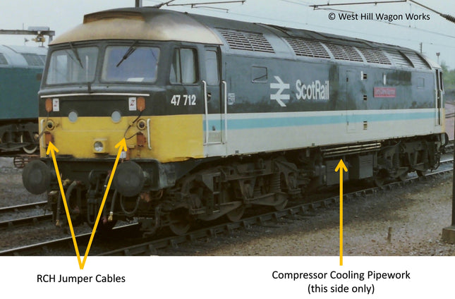 RCH Jumper Cables and Cooler Pipes for a Class 47-7 Loco - OO Gauge (SET 28)
