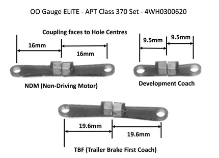 Hunt Magnetic Couplings ELITE - Coupling Pack For Hornby BR Class 370 APT - OO Gauge
