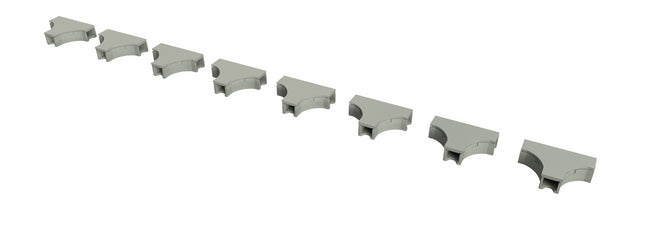 Concrete Cable Trough Trunking Junction Pack - OO Gauge (Pack Of 8)