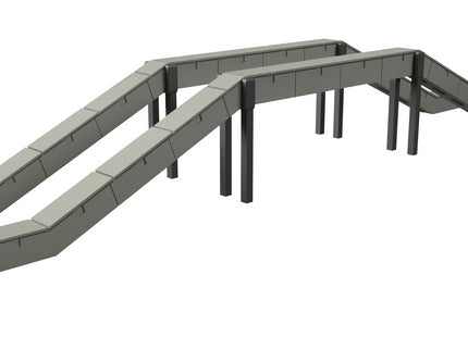 Concrete Cable Trough Trunking Raised Pack - OO Gauge (Pack Of 2)
