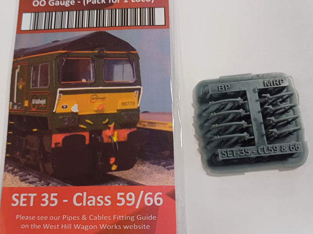 Detailed Brake Pipes for Class 59 or 66 Locomotives - OO Gauge (Pack for 2 Locos) - SET 35