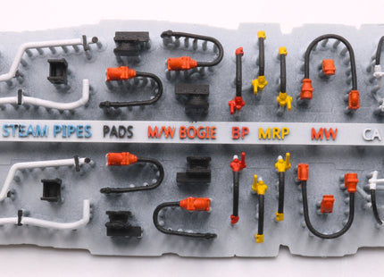 Detailed Pipes, Cables, Steam Pipes and Lifting Brackets for a Class 40 Locomotive - OO Gauge (SET 5)
