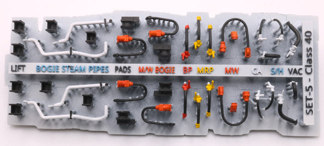 Detailed Pipes, Cables, Steam Pipes and Lifting Brackets for a Class 40 Locomotive - OO Gauge (SET 5)