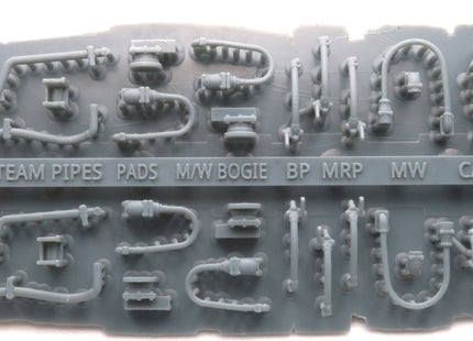 Detailed Pipes, Cables, Steam Pipes and Lifting Brackets for a Class 40 Locomotive - OO Gauge (SET 5)