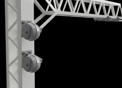 Post Mounted Tensioners (x2) for SERIES 2 - Two Track Cantilever OHLE - OO Gauge (SET E4-8)