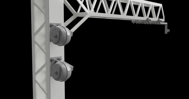Post Mounted Tensioners (x2) for SERIES 2 - Two Track Cantilever OHLE - OO Gauge (SET E4-8)