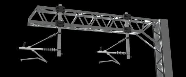 Registration Arms (x2) for SERIES 2 - Two Track Cantilever OHLE - LEFT HAND - OO Gauge (SET E4-4)