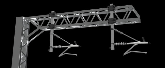 Registration Arms (x2) for SERIES 2 - Two Track Cantilever OHLE - RIGHT HAND - OO Gauge (SET E4-5)