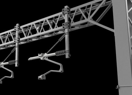 MAGNETIC Registration Arms (x2) for SERIES 2 - Two Track Cantilever OHLE - LEFT HAND - OO Gauge (SET E4-6)