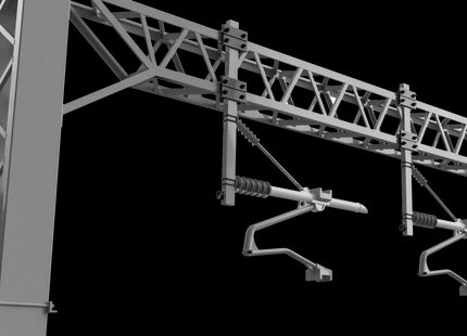 MAGNETIC Registration Arms (x2) for SERIES 2 - Two Track Cantilever OHLE - RIGHT HAND - OO Gauge (SET E4-7)